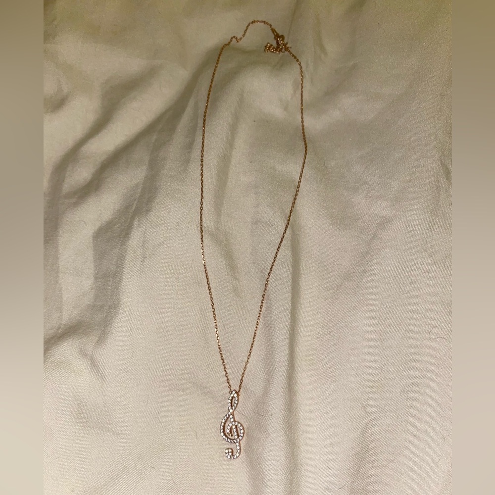 Banter By Piercing Pagoda Rose Gold Music Note Necklace